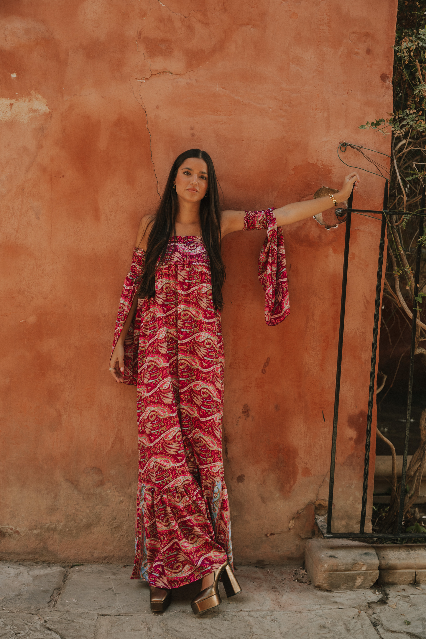 Vestido Venecia cashmere buganvilla