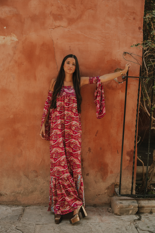 Vestido Venecia cashmere buganvilla