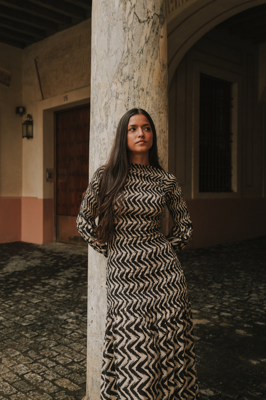 Vestido Toscana zig zag