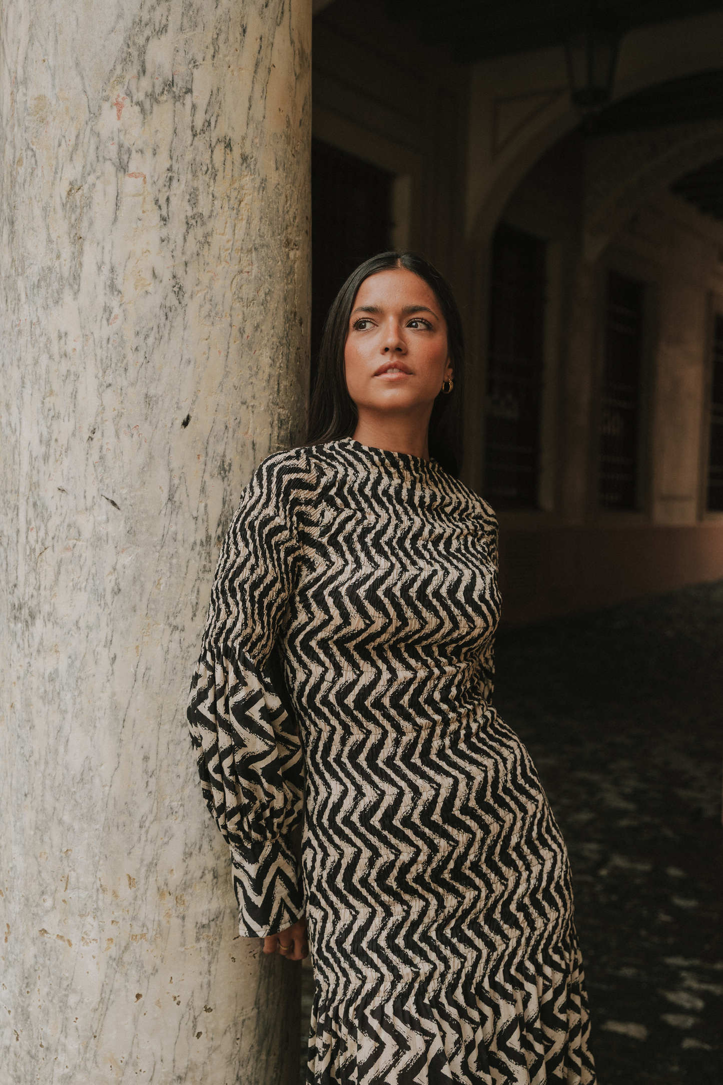 Vestido Toscana zig zag