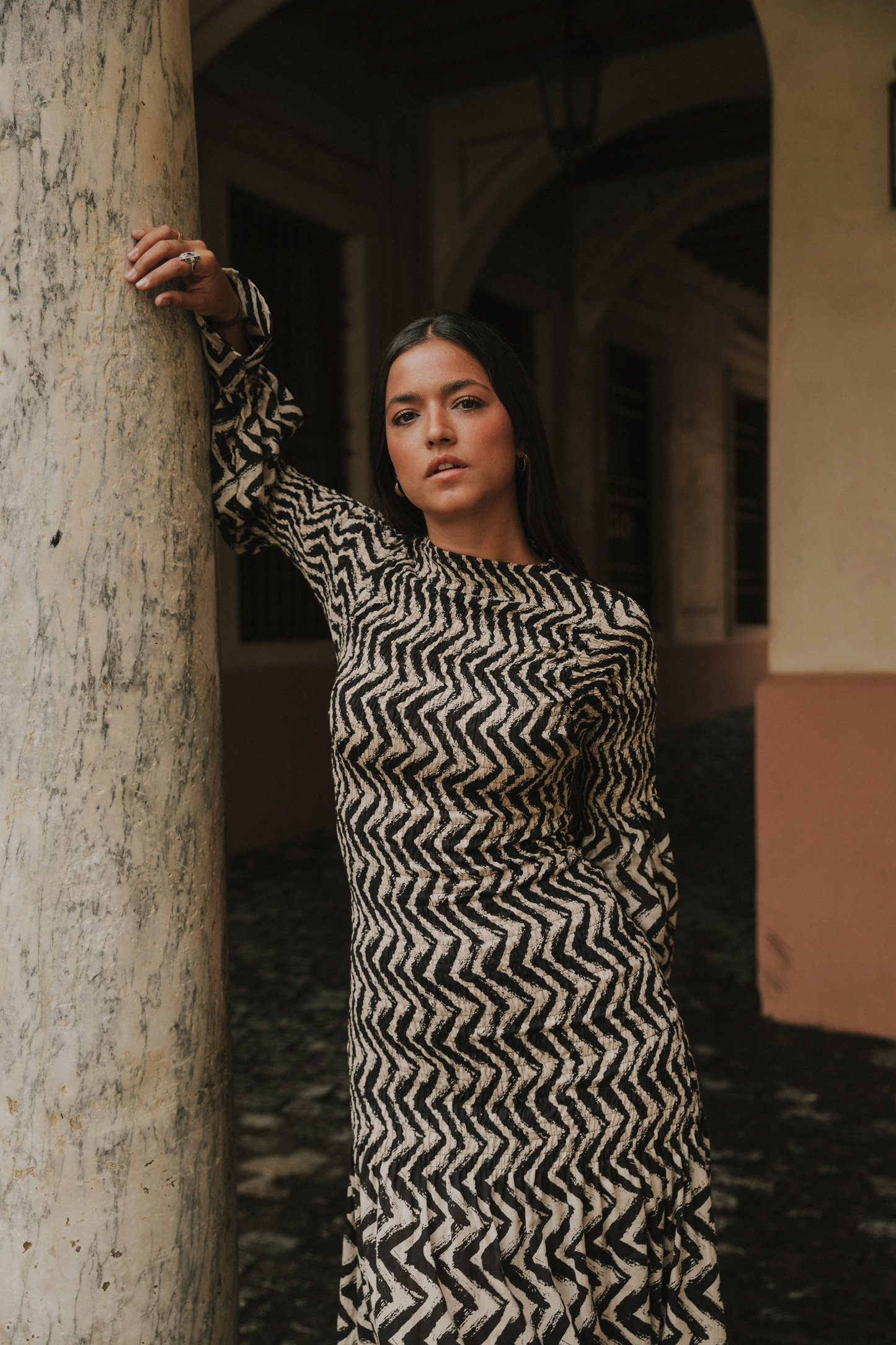 Vestido Toscana zig zag