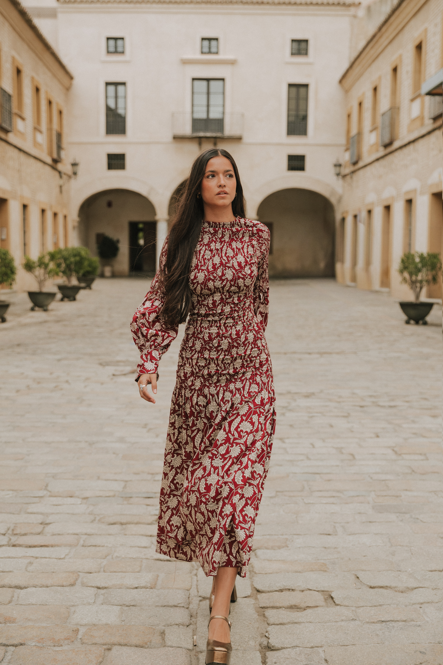 Vestido Toscana burdeos