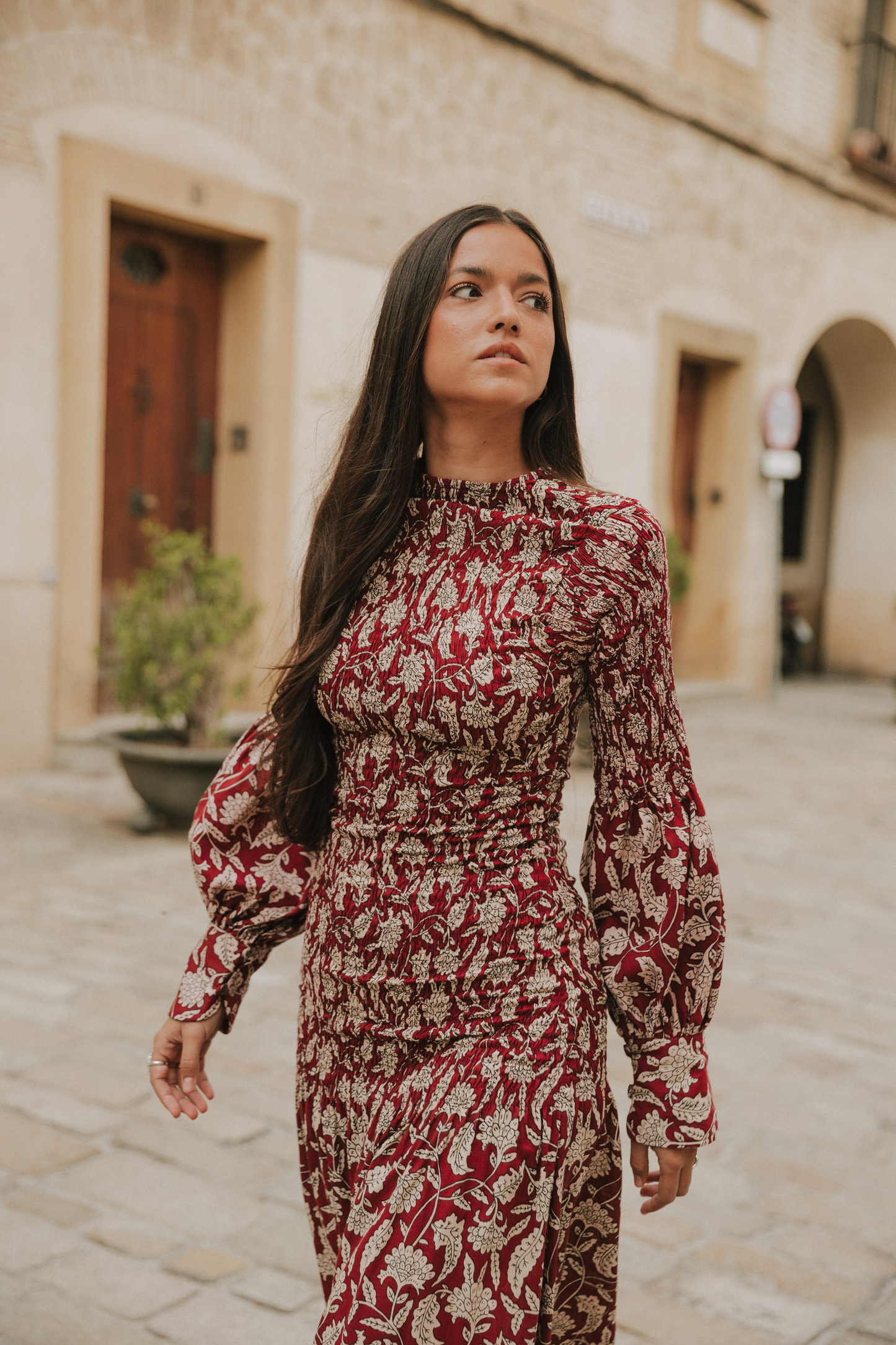 Vestido Toscana burdeos