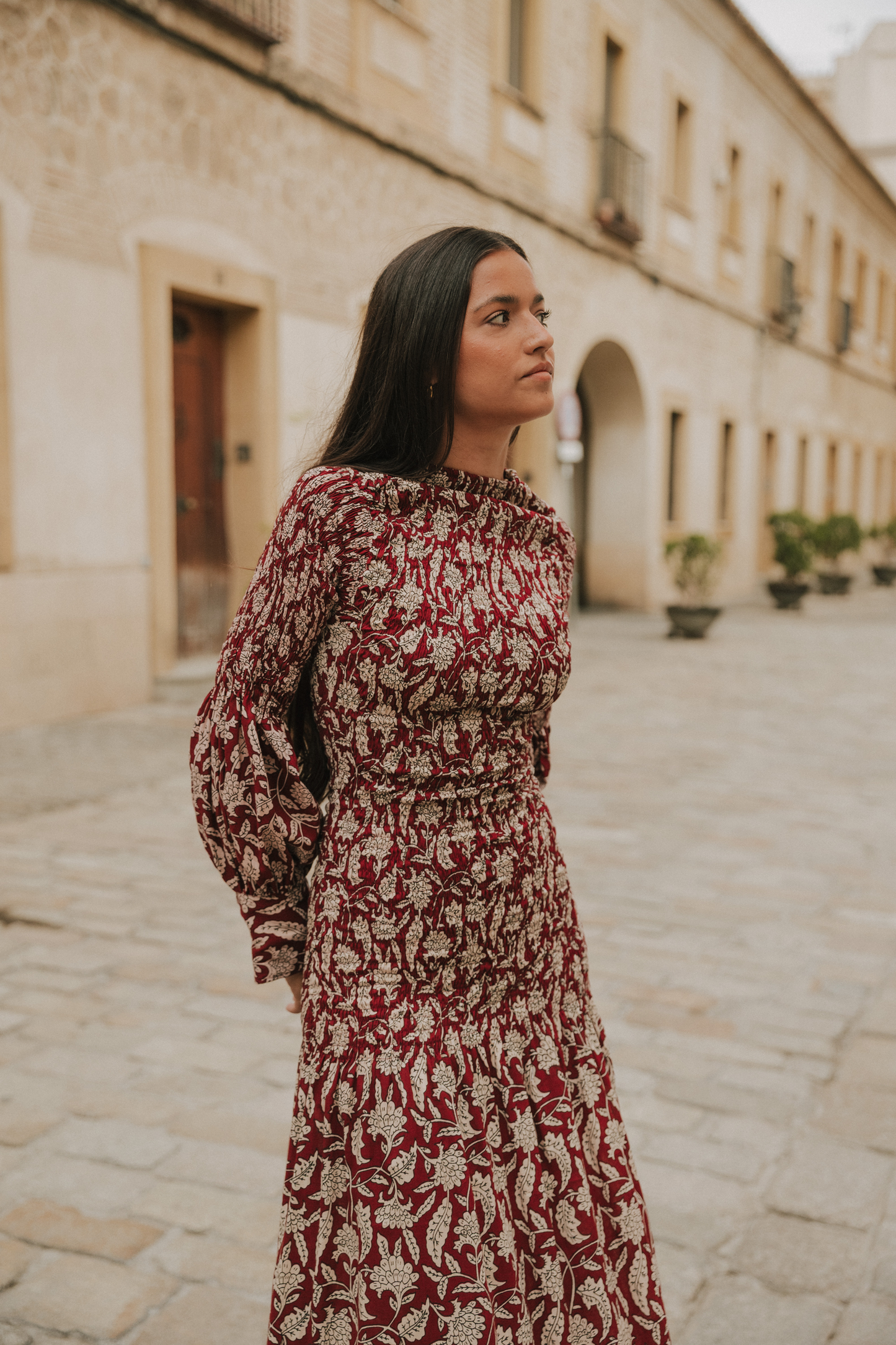 Vestido Toscana burdeos