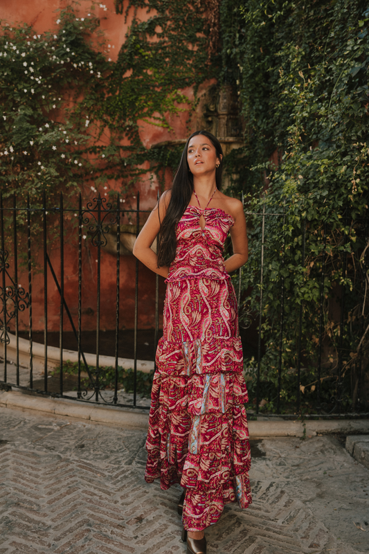 Conjunto Génova cashmere buganvilla