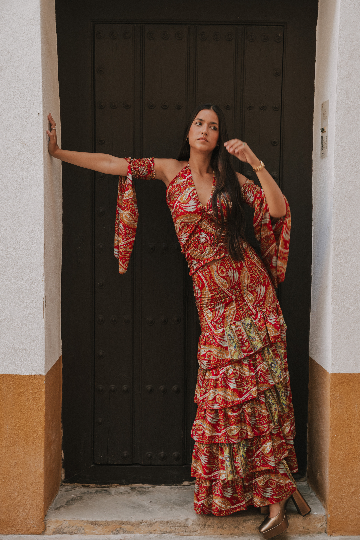 Conjunto Génova cashmere burdeos