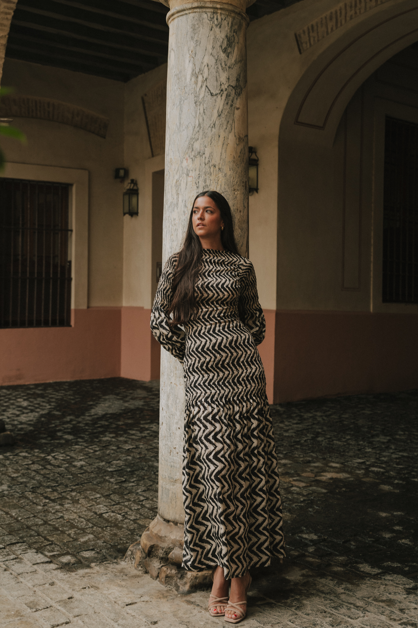 Vestido Toscana zig zag