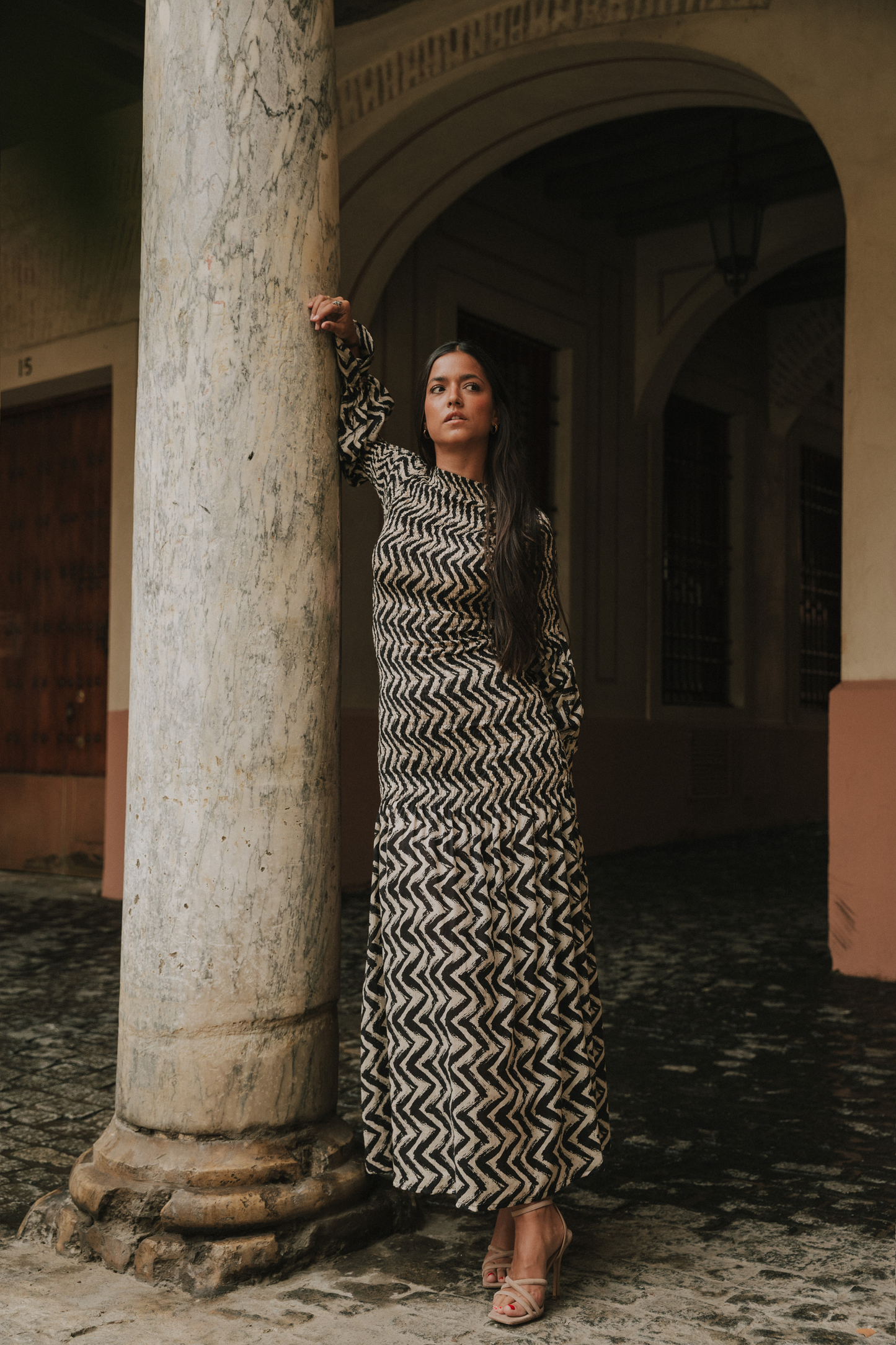 Vestido Toscana zig zag