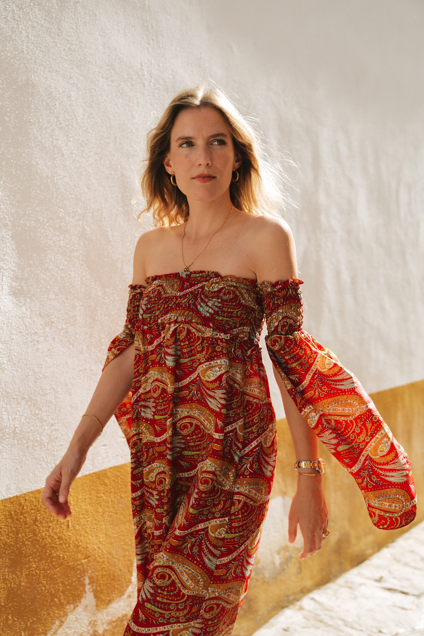 Vestido Venecia cashmere burdeos