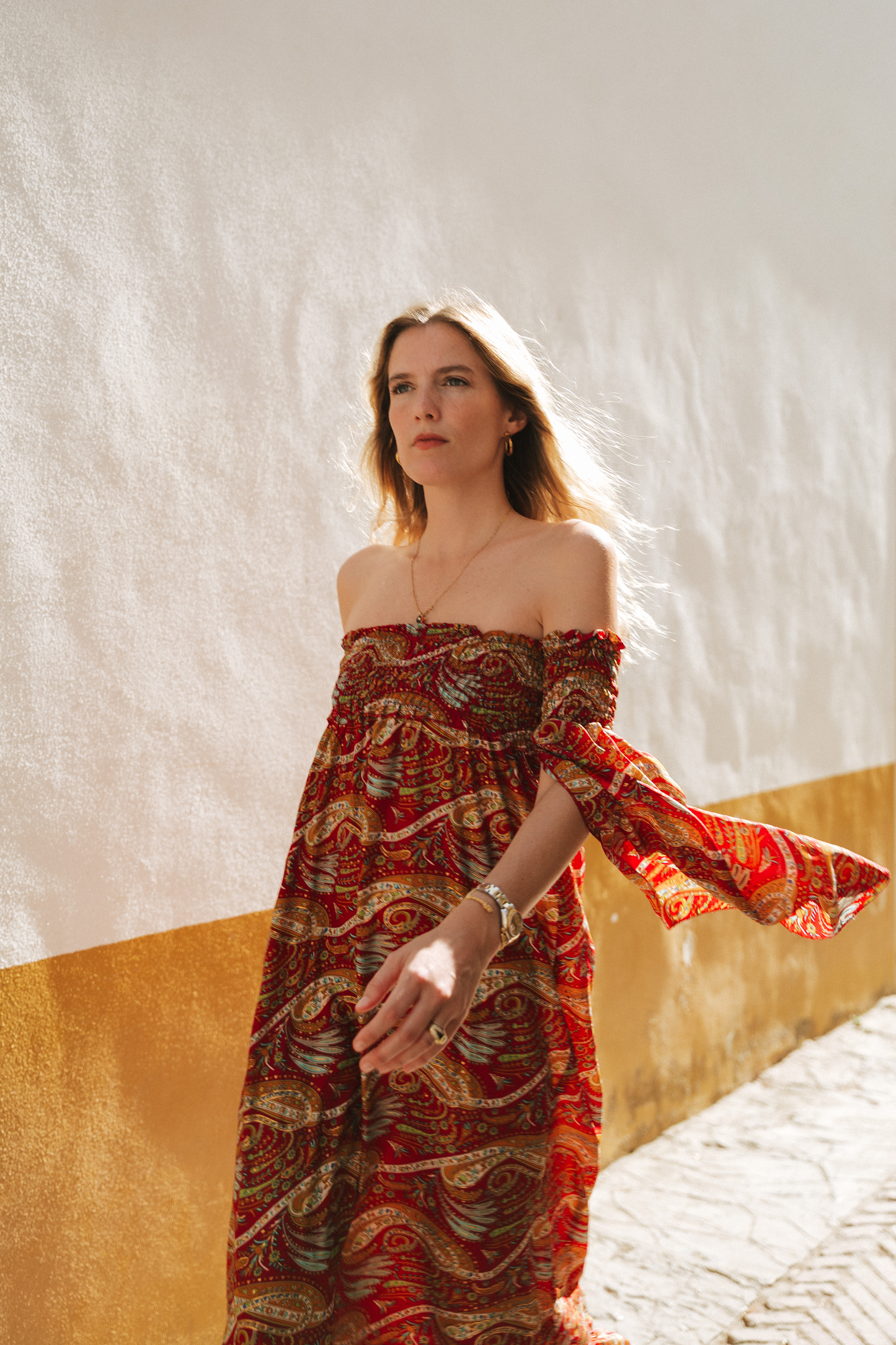 Vestido Venecia cashmere burdeos