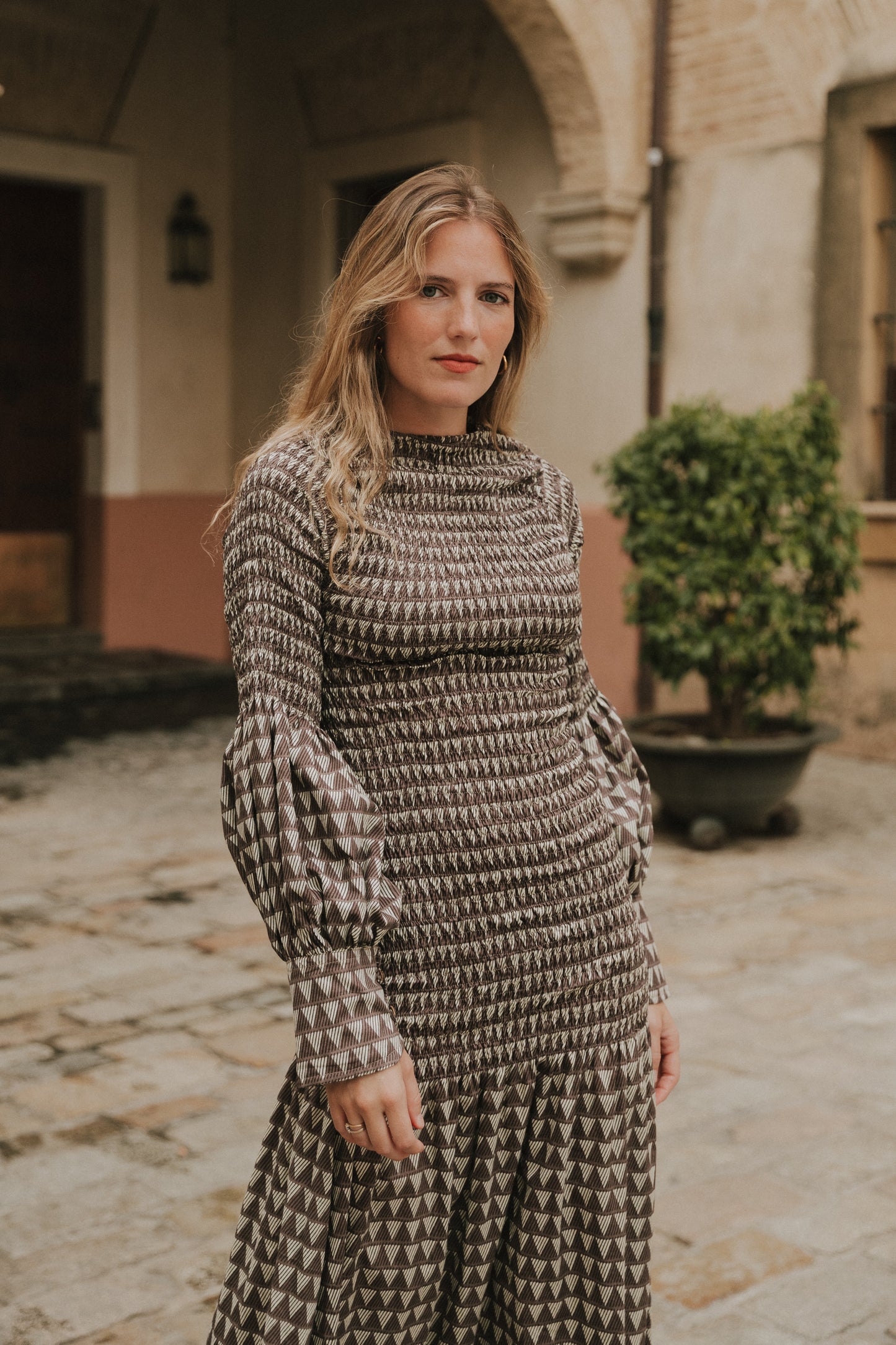 Vestido Toscana berenjena oscuro