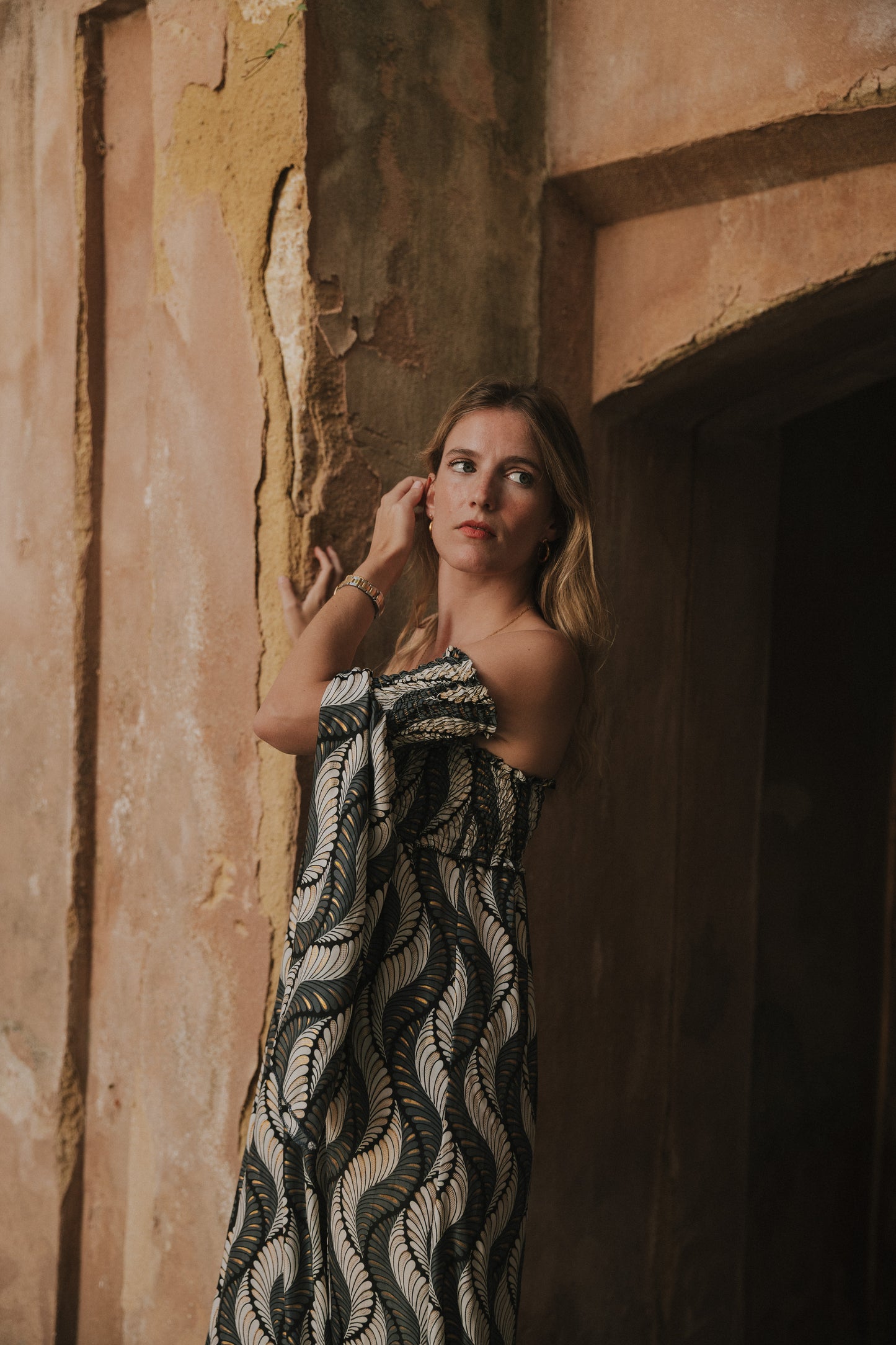 Vestido Venecia hoja gris