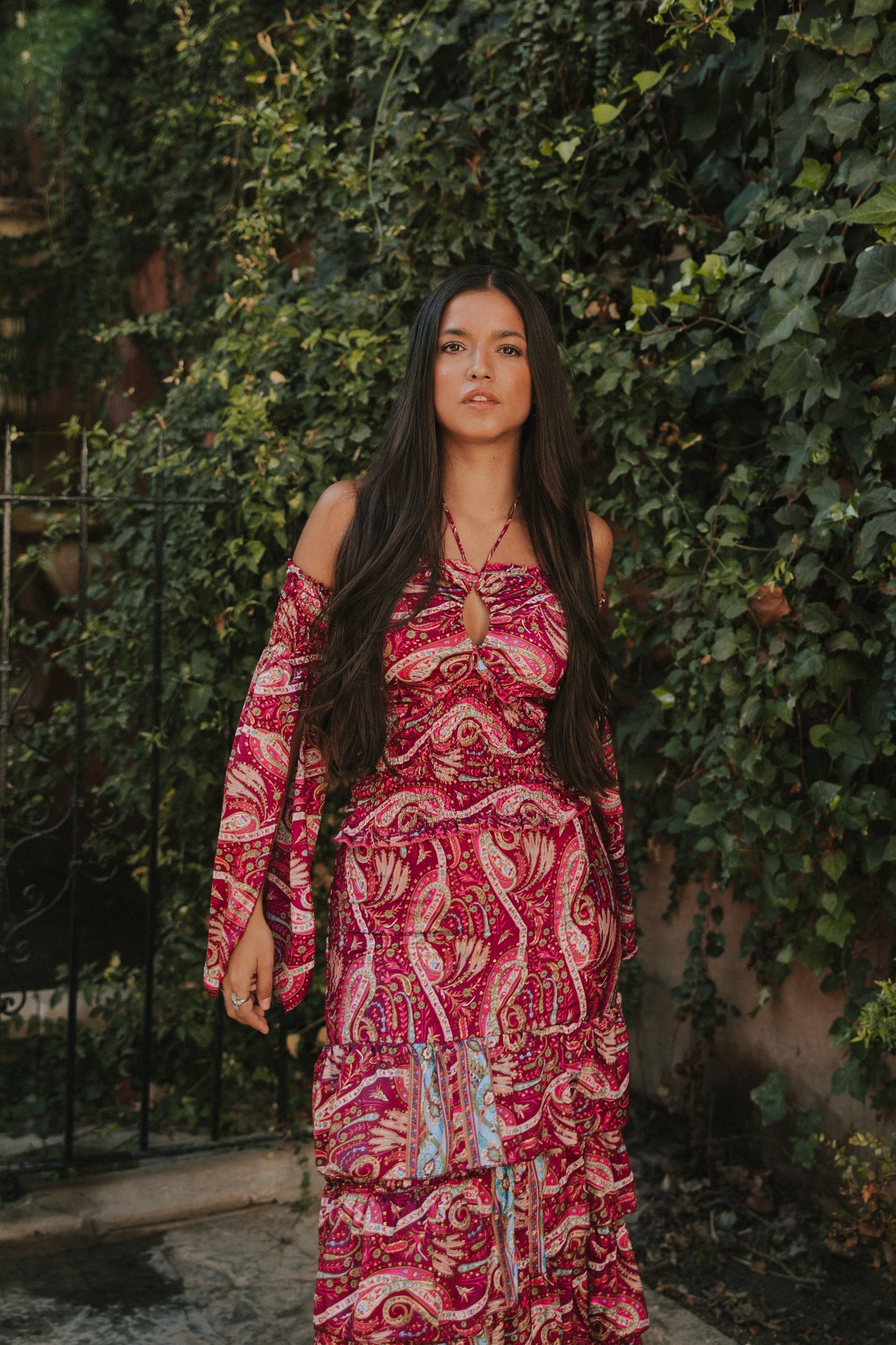 Conjunto Génova cashmere buganvilla