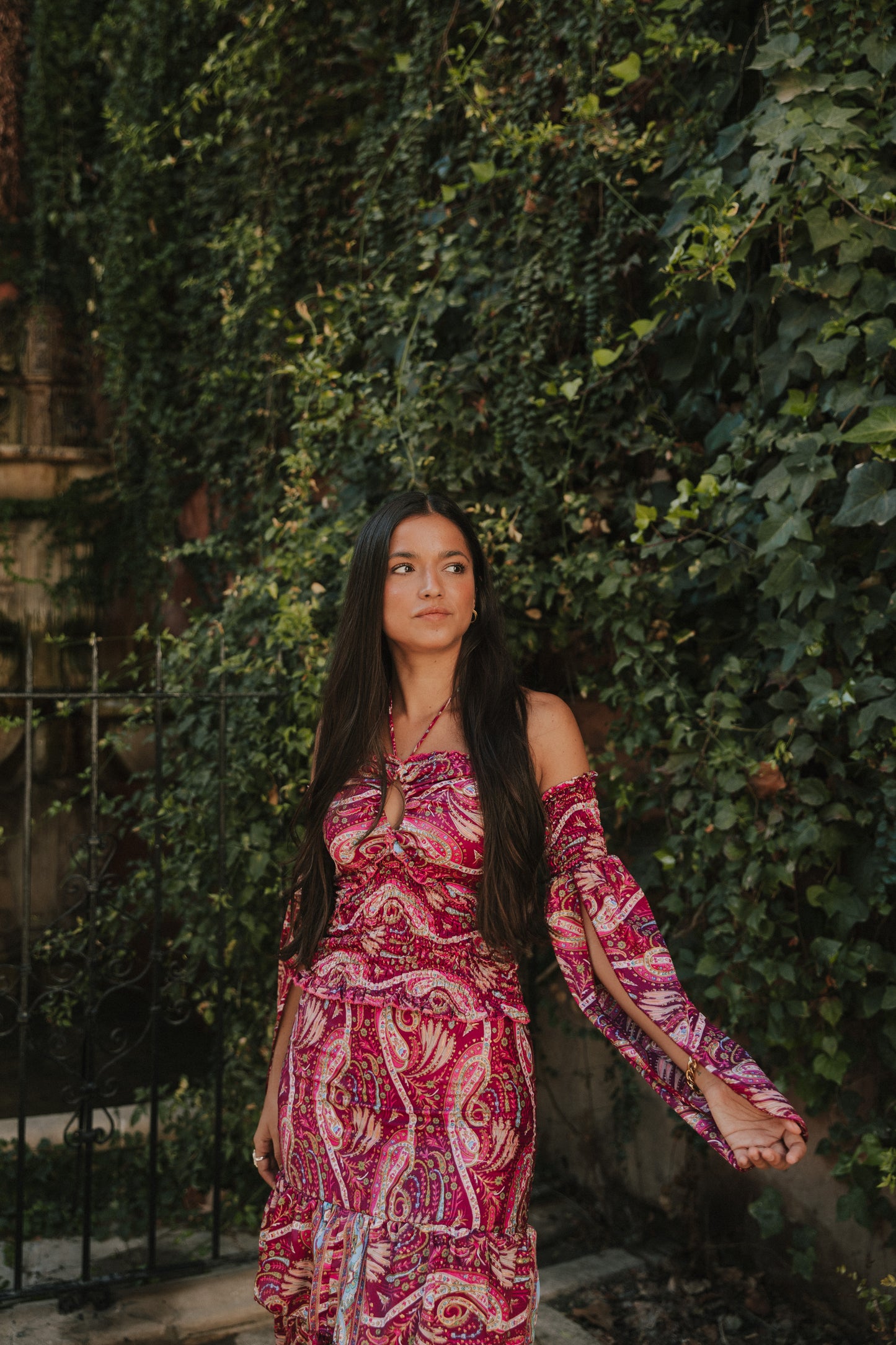 Conjunto Génova cashmere buganvilla