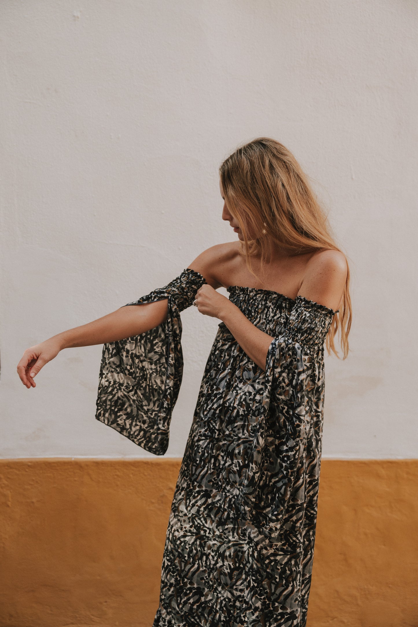 Vestido Venecia print gris